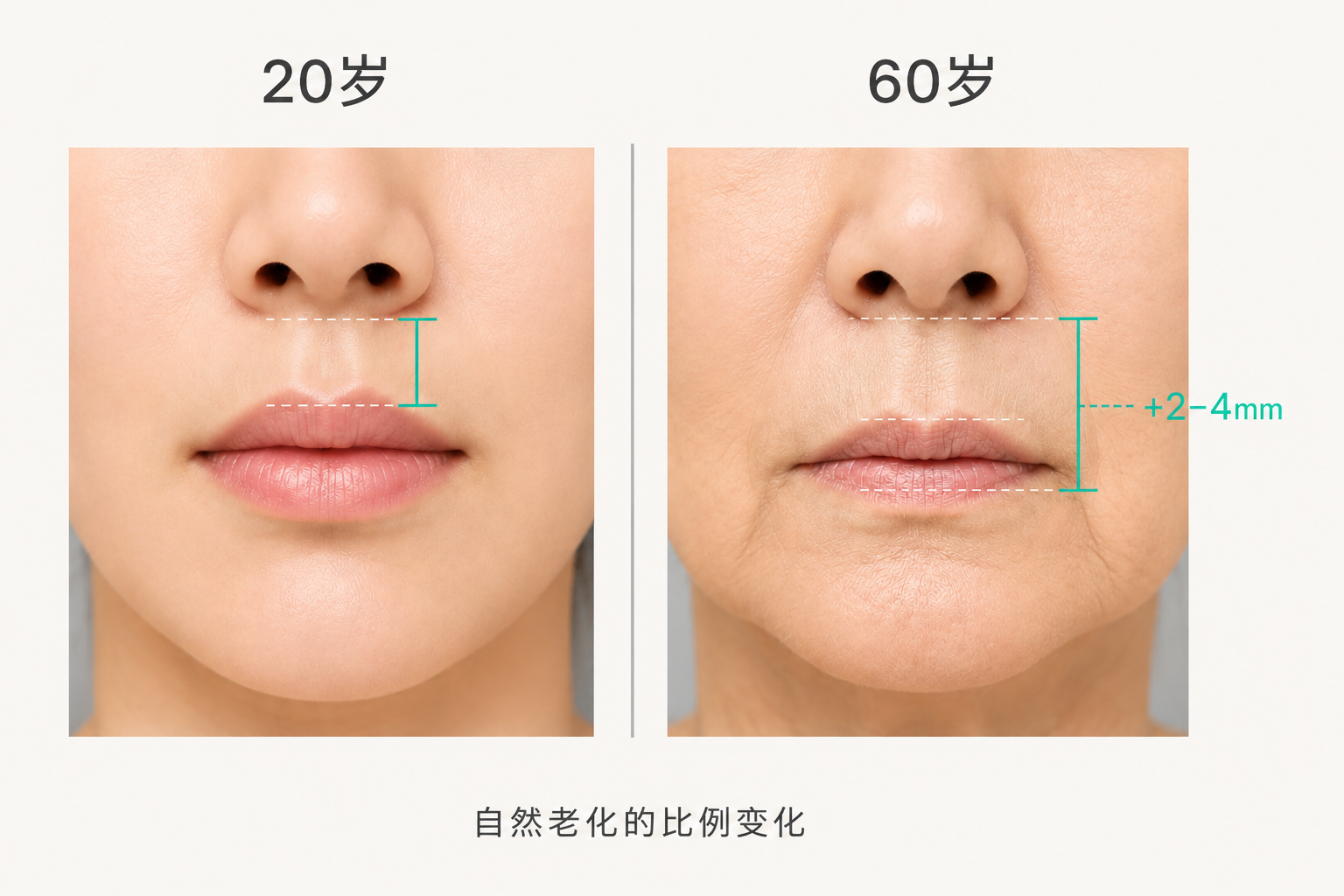  20 岁到 60 岁人中差異