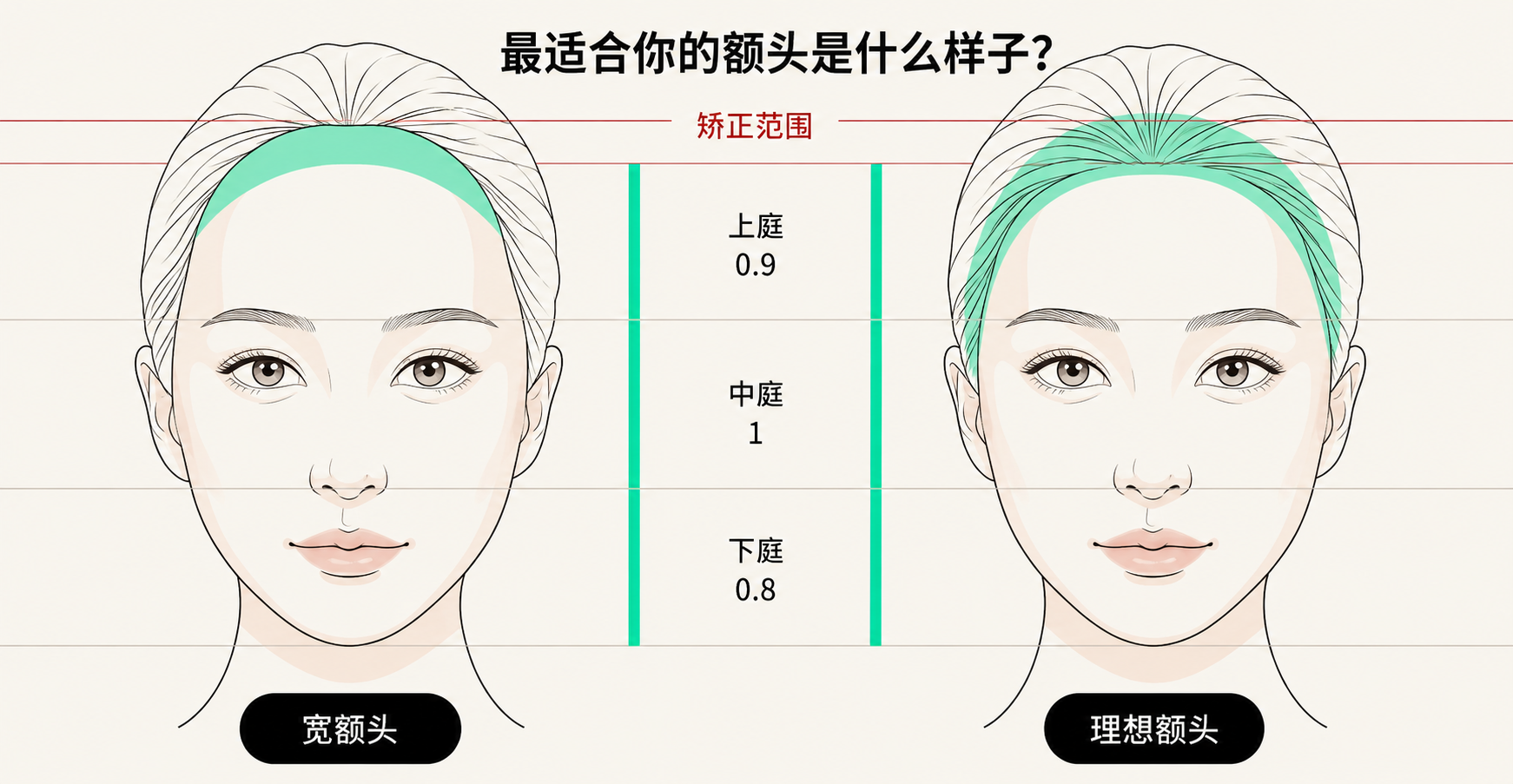 额头在面部比例