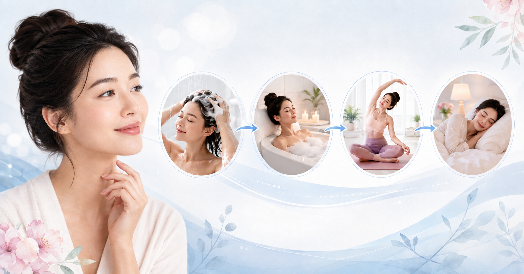 the order in which to resume hair washing, bathing, and other activities after forehead reduction